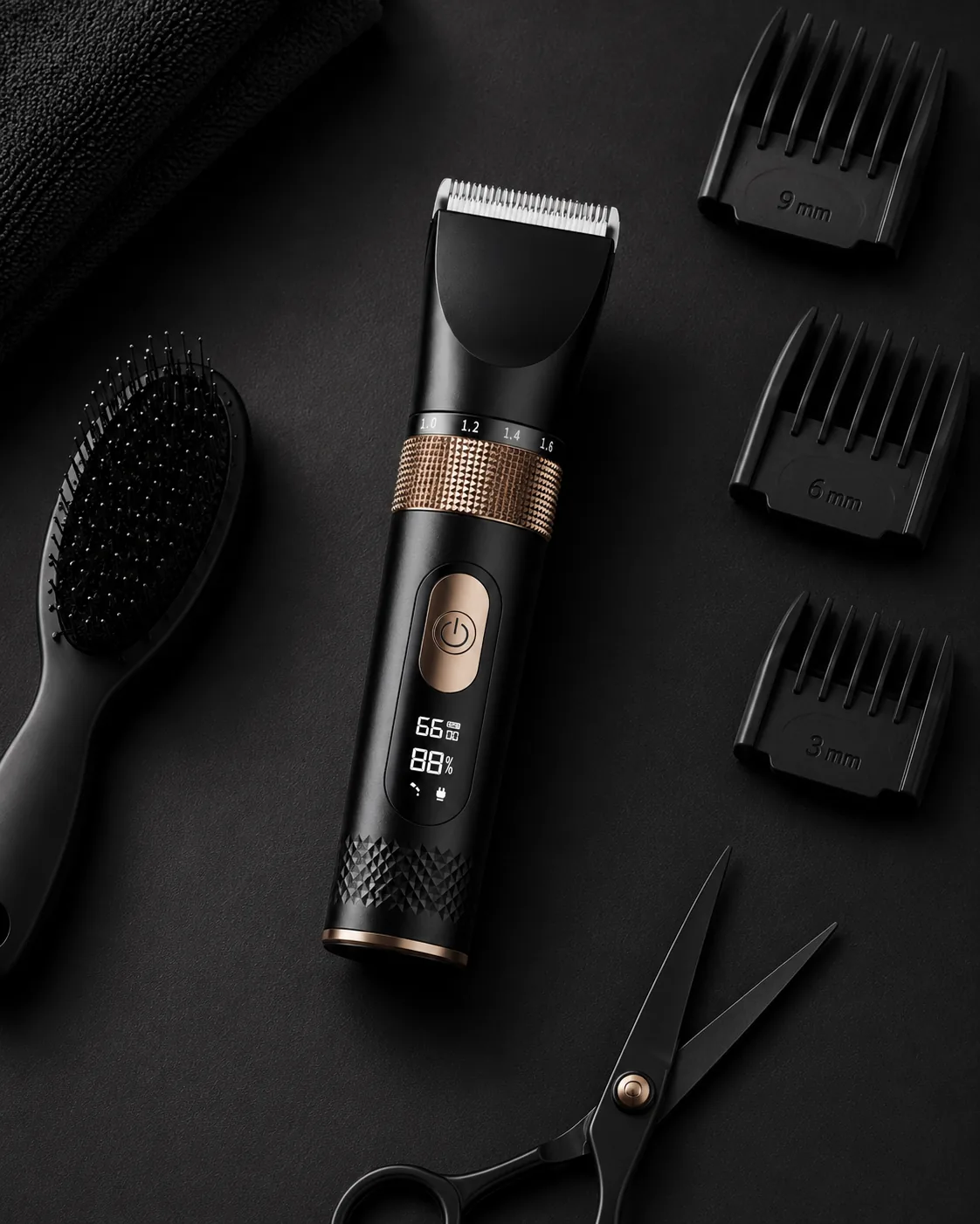 PETIMAO clipper with guide combs, brush and scissors
